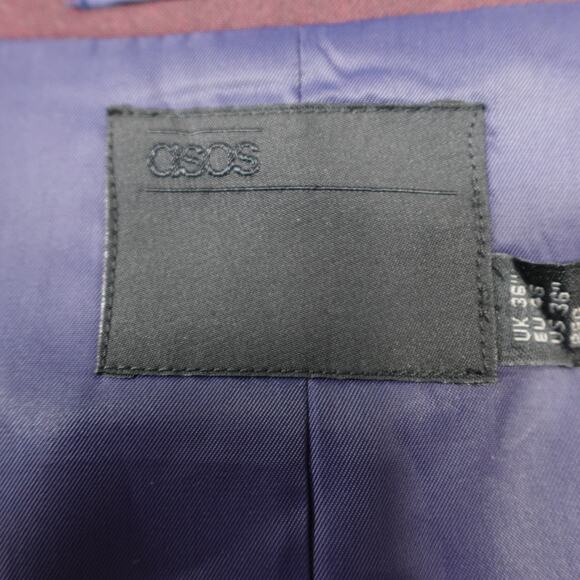 ASOS Men's Burgundy Single Button Blazer 36 Regular - Picture 7 of 8